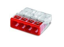 Szybkozłączka WAGO 4-torowa do przewodów typu drut o średnicy 0,5-2,5 mm2