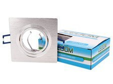 Oprawa sufitowa aluminiowa kwadratowa ruchoma srebrny szczotkowany