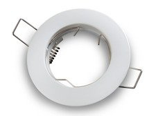 Oprawa halogenowa sufitowa okrągła stała, odlew stopu aluminium- biała matowa