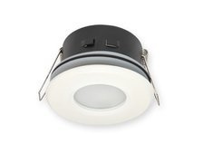 Oprawa sufitowa wodoodporna, okrągła, stała, odlew, aluminium - biały matowy