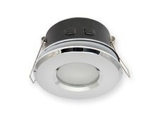 Oprawa sufitowa wodoodporna, okrągła, stała, odlew, aluminium - chrom