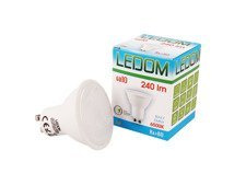 Żarówka LED LEDOM GU10 220-240V 3W 240lm 6500K biała zimna