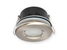 Oprawa halogenowa sufitowa wodoodporna, okrągła, stała, odlew, aluminium - satyna